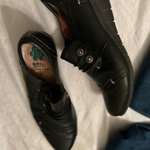 Spring Step Shoes - Europeans size 41  womens black   leather shoes spring step 91/2 casual dress
